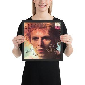 David Bowie Framed reprint signed Space Oddity album Framed Reprint